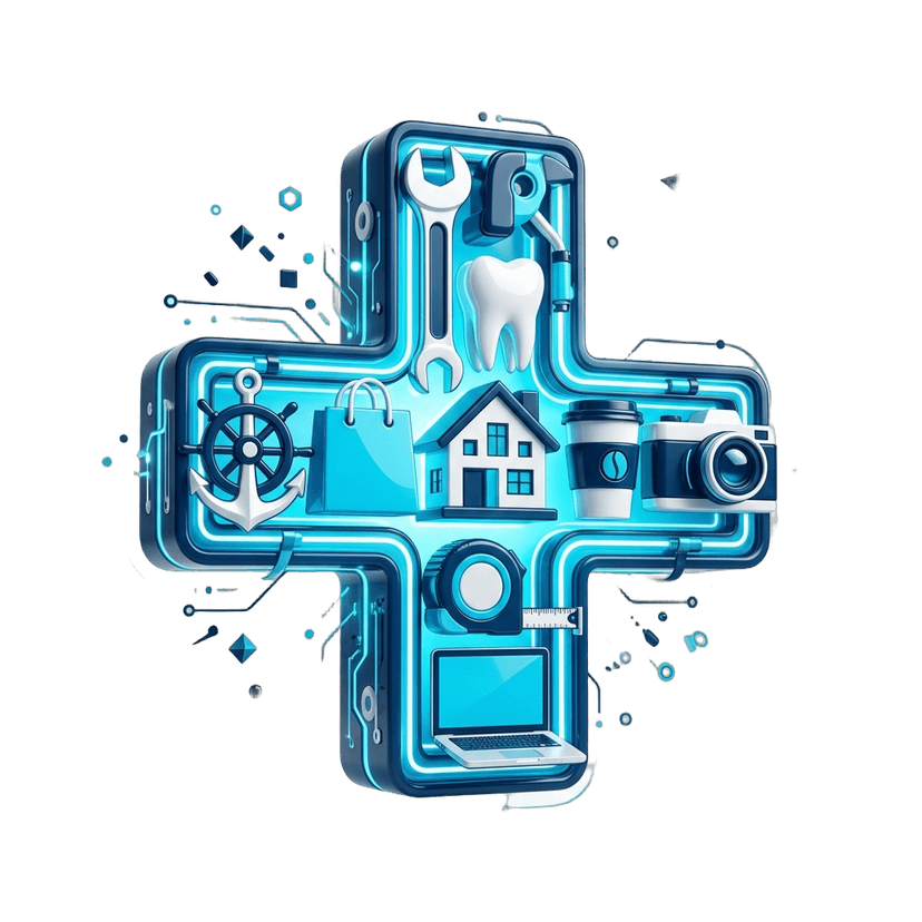 Medical cross made of local business tools